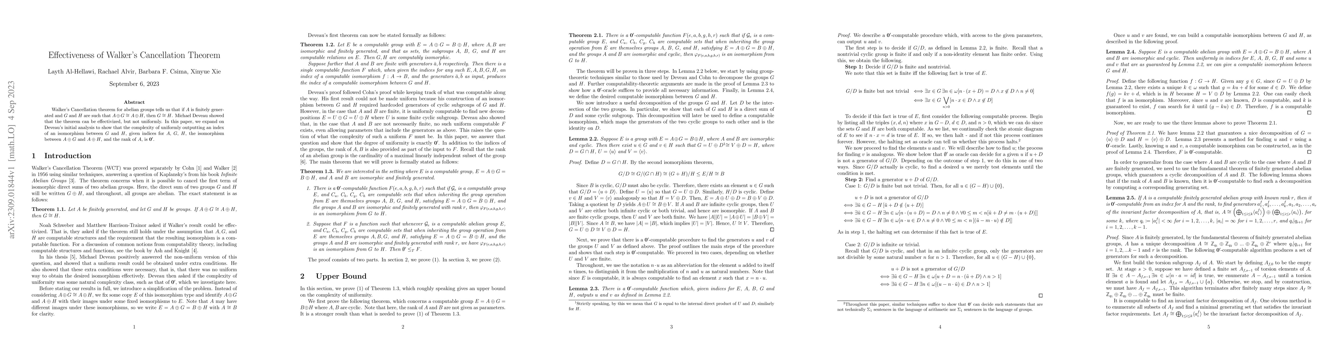 Thumbnail for Effectiveness of Walker's Cancellation Theorem