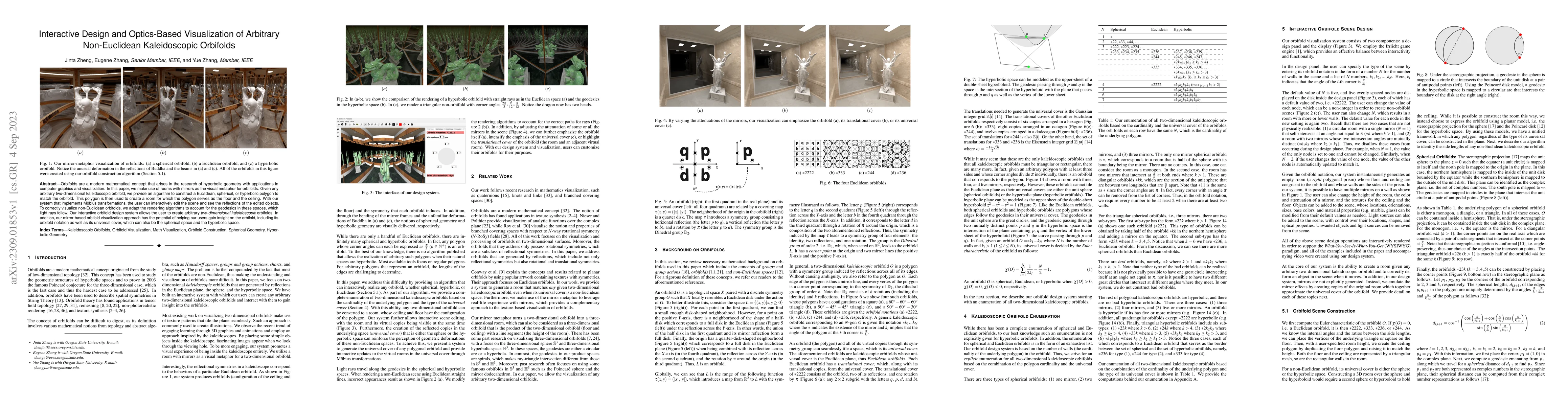 Thumbnail for Interactive Design and Optics-Based Visualization of Arbitrary
  Non-Euclidean Kaleidoscopic Orbifolds