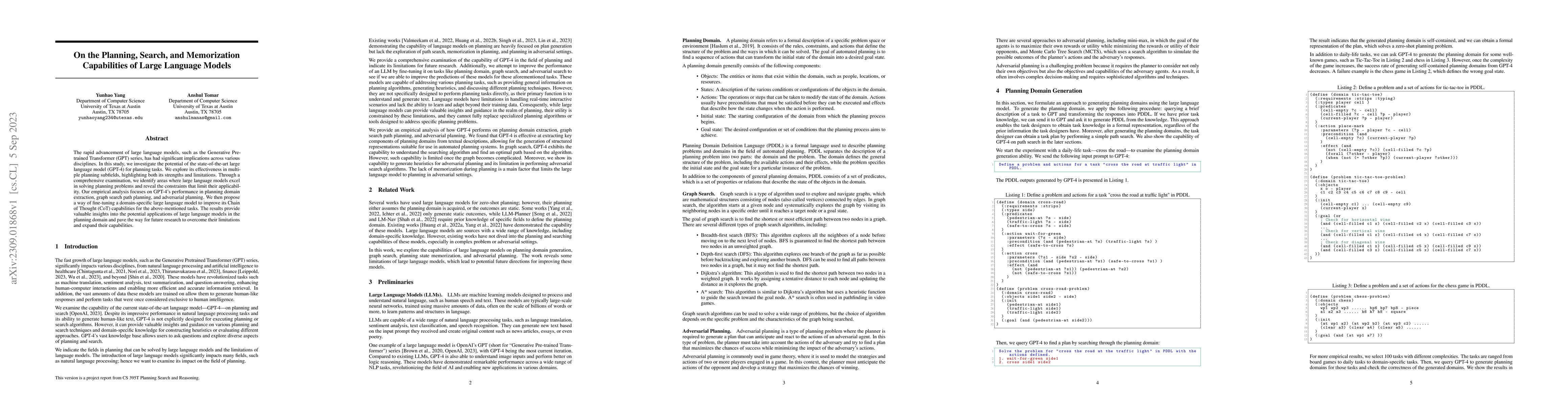 Thumbnail for On the Planning, Search, and Memorization Capabilities of Large Language
  Models