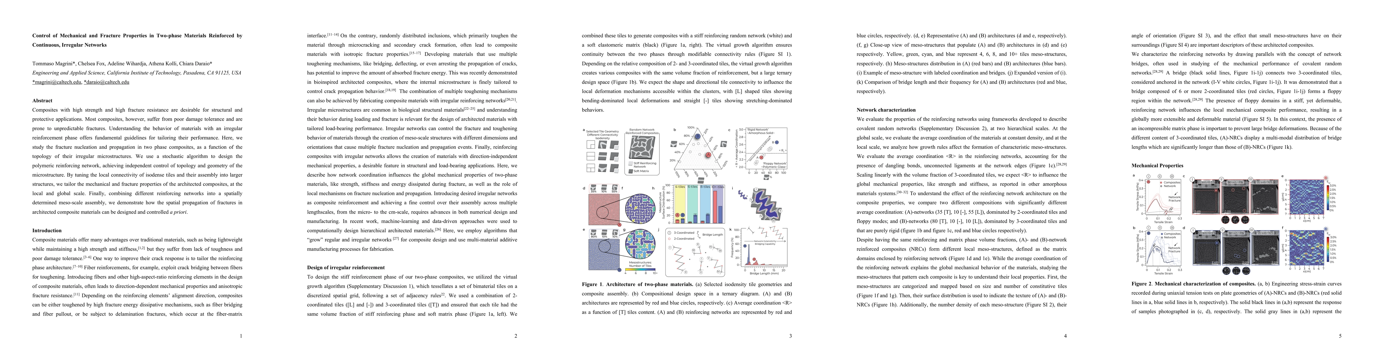 Thumbnail for Control of Mechanical and Fracture Properties in Two-phase Materials
  Reinforced by Continuous, Irregular Networks