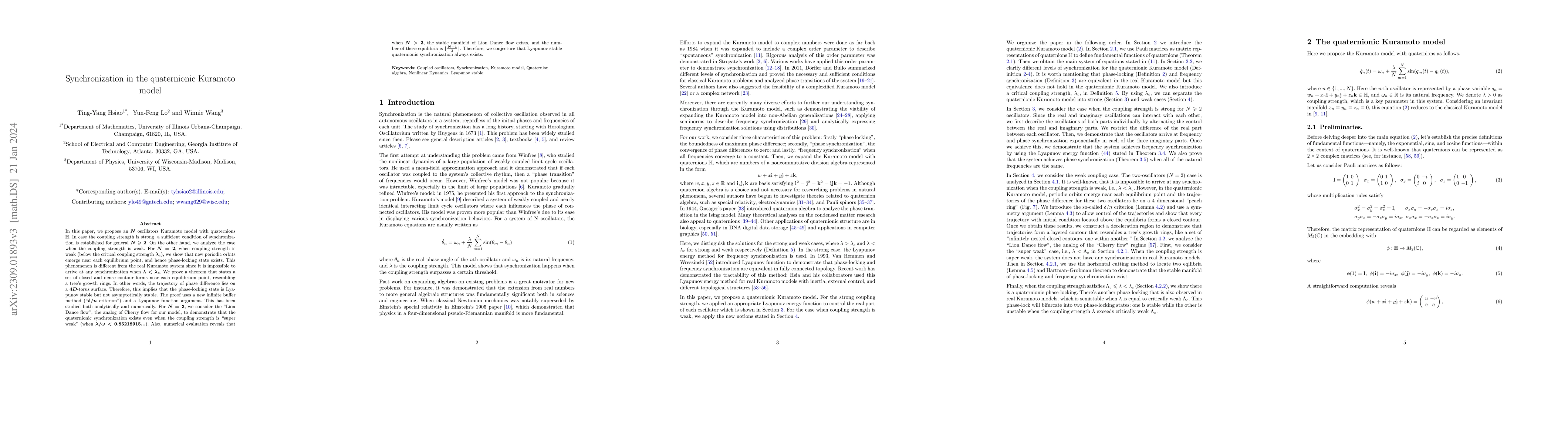 Thumbnail for Synchronization in the quaternionic Kuramoto model
