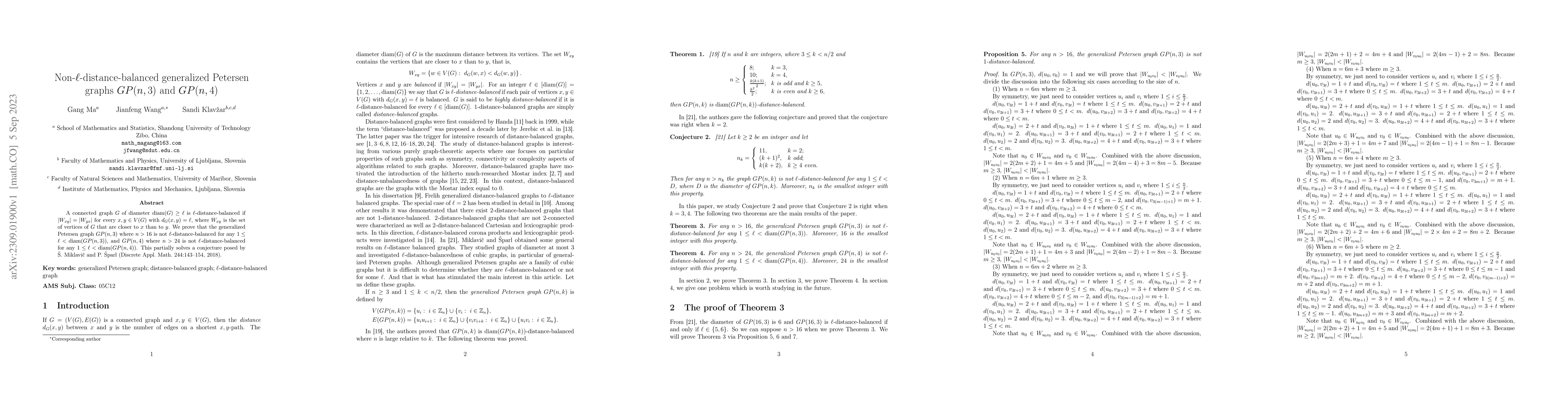 Thumbnail for Non-$\ell$-distance-balanced generalized Petersen graphs $GP(n,3)$ and
  $GP(n,4)$