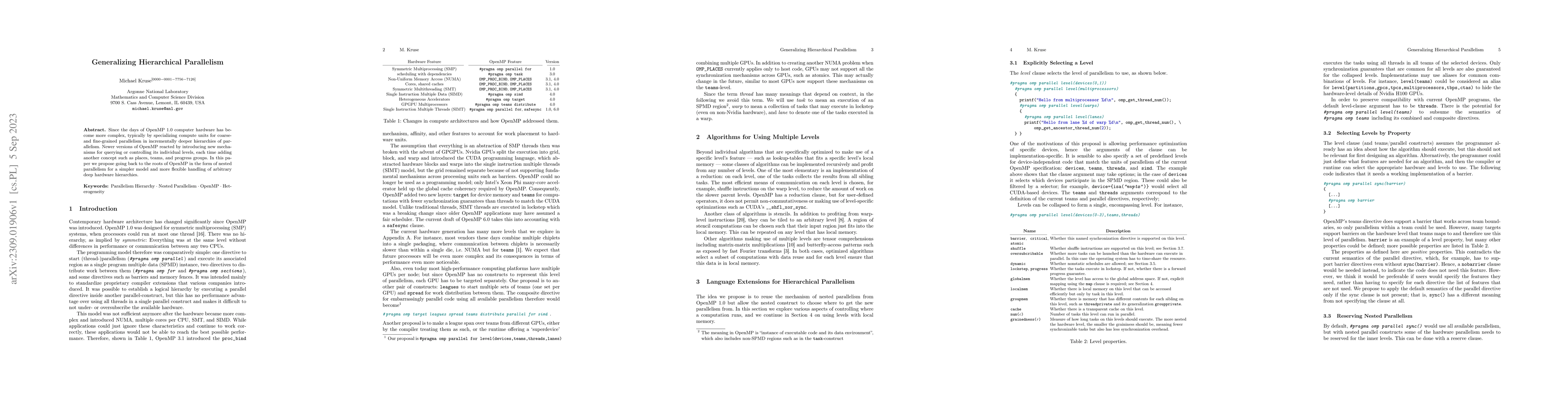 Thumbnail for Generalizing Hierarchical Parallelism