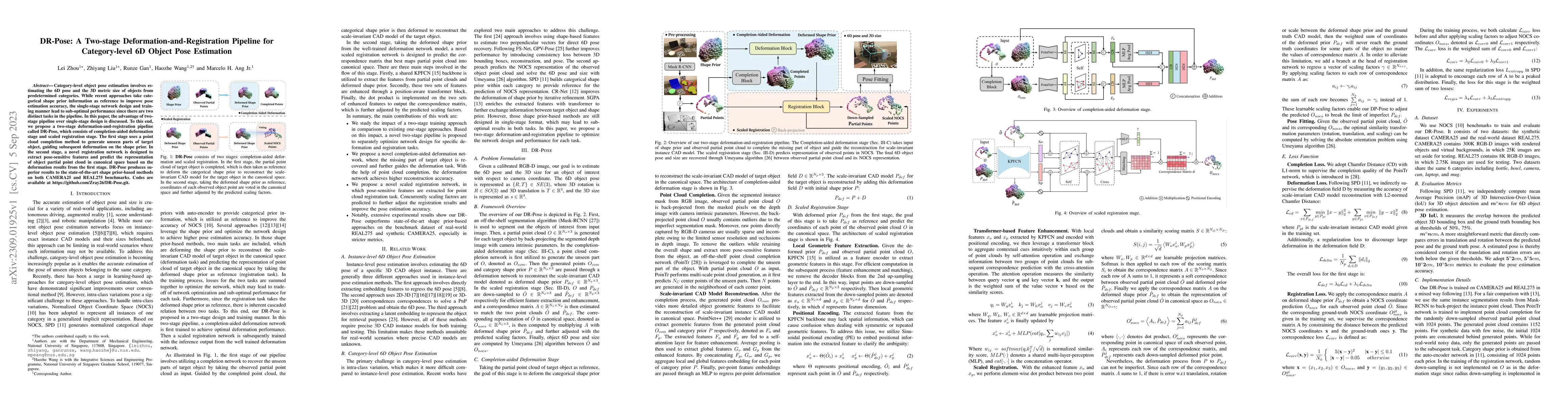 Thumbnail for DR-Pose: A Two-stage Deformation-and-Registration Pipeline for
  Category-level 6D Object Pose Estimation