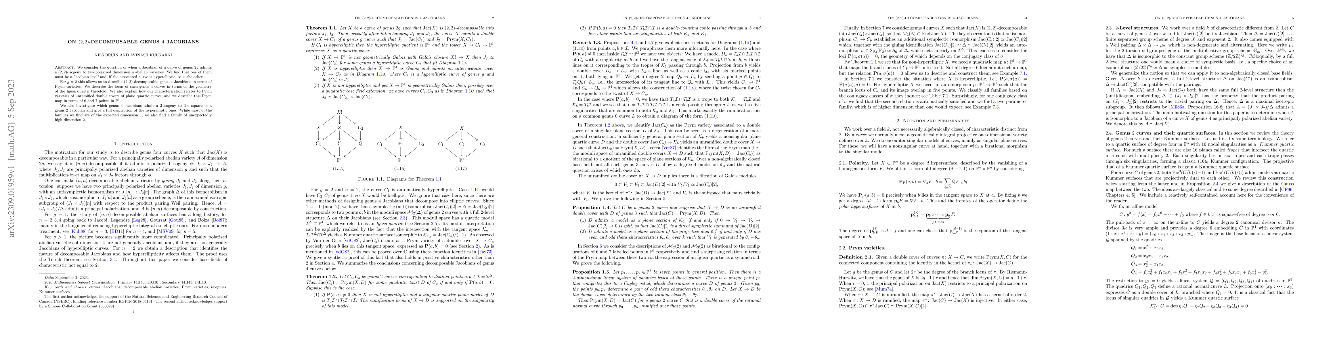 Thumbnail for On (2,2)-decomposable genus 4 Jacobians