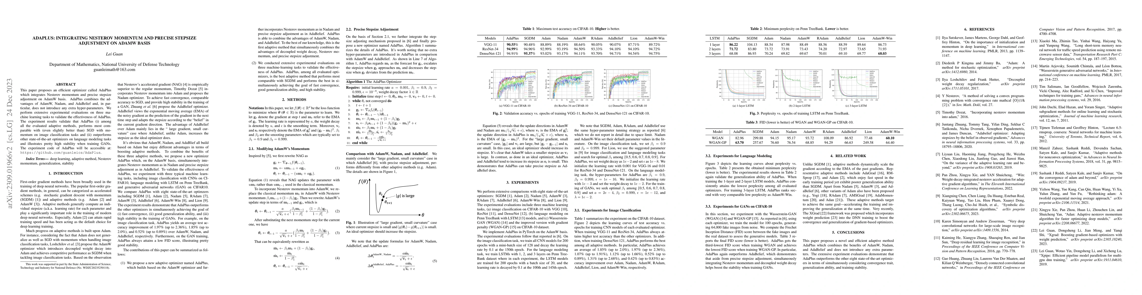 Thumbnail for AdaPlus: Integrating Nesterov Momentum and Precise Stepsize Adjustment
  on AdamW Basis