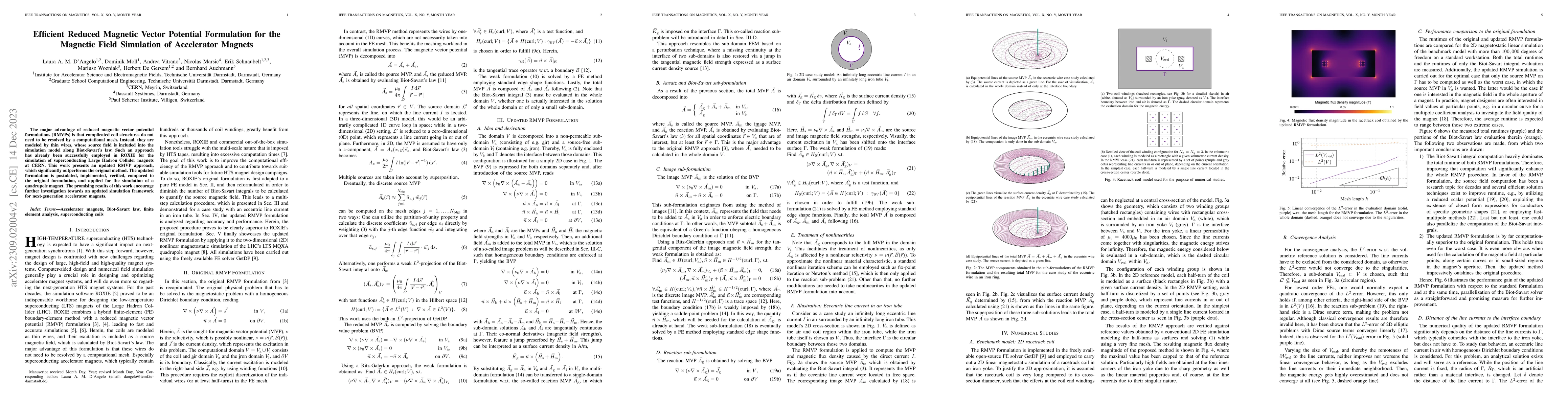Thumbnail for Efficient Reduced Magnetic Vector Potential Formulation for the Magnetic
  Field Simulation of Accelerator Magnets