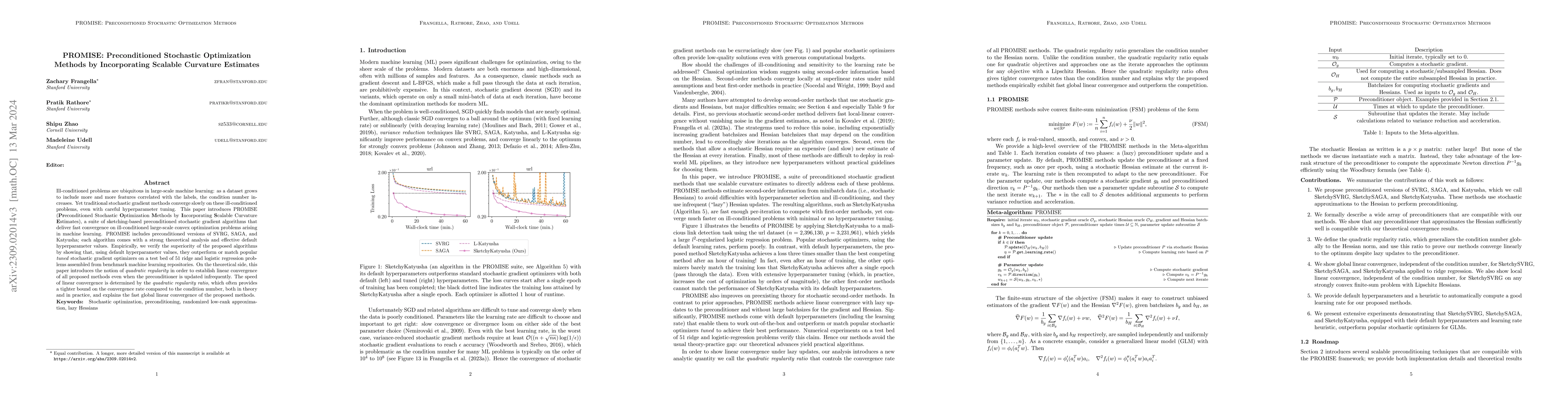 Thumbnail for PROMISE: Preconditioned Stochastic Optimization Methods by Incorporating
  Scalable Curvature Estimates