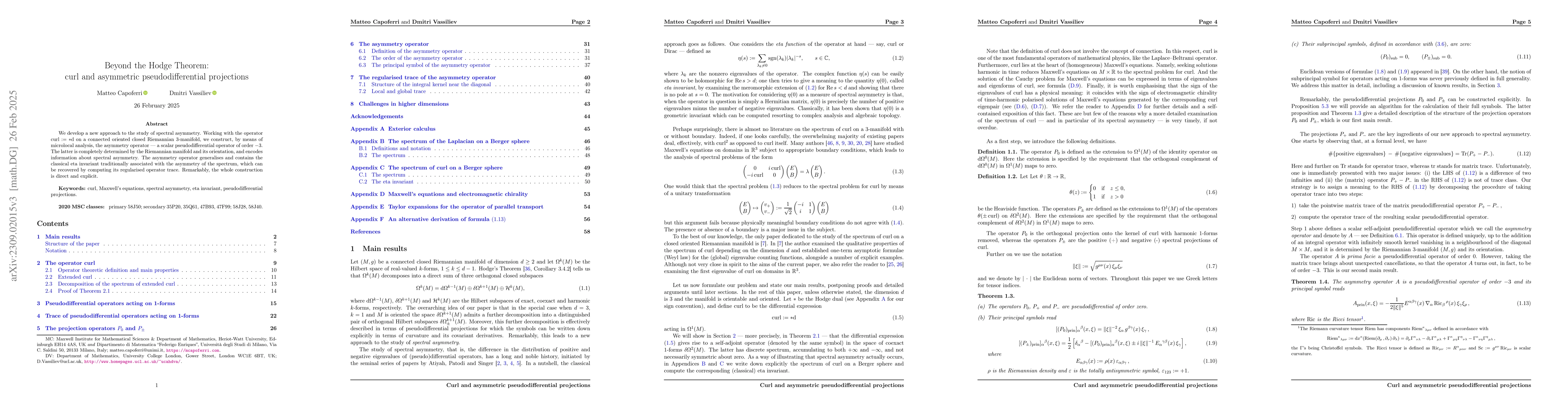 Thumbnail for Beyond the Hodge Theorem: curl and asymmetric pseudodifferential
  projections