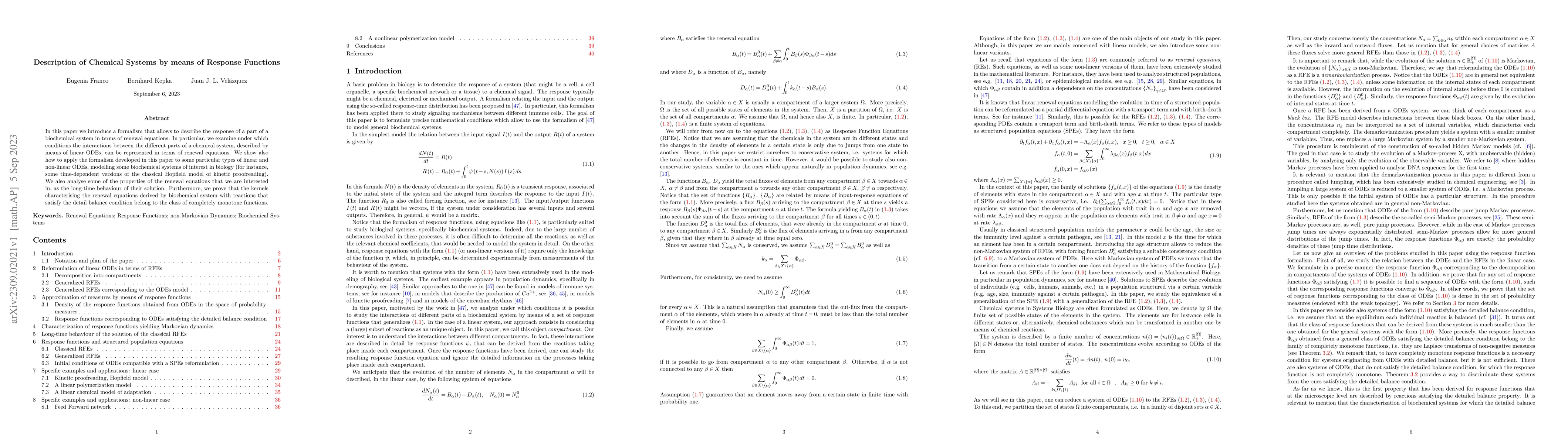 Thumbnail for Description of Chemical Systems by means of Response Functions