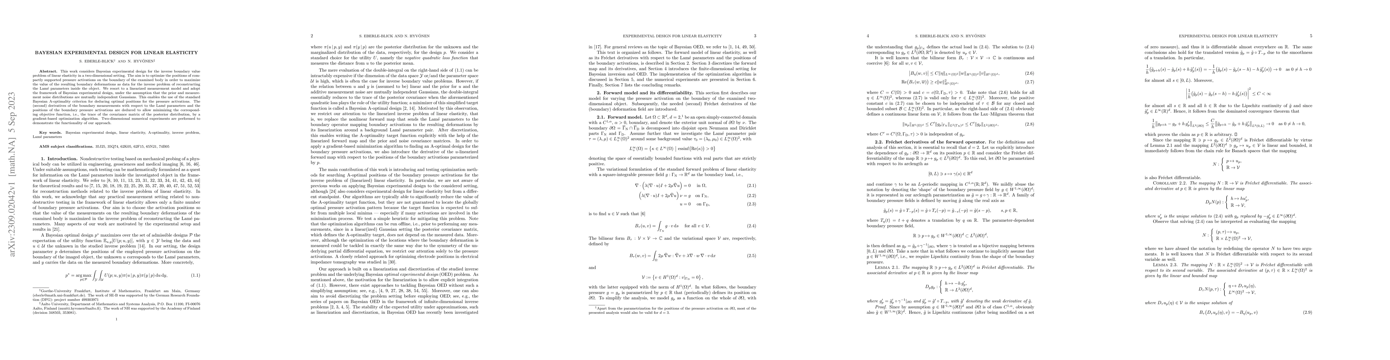 Thumbnail for Bayesian experimental design for linear elasticity