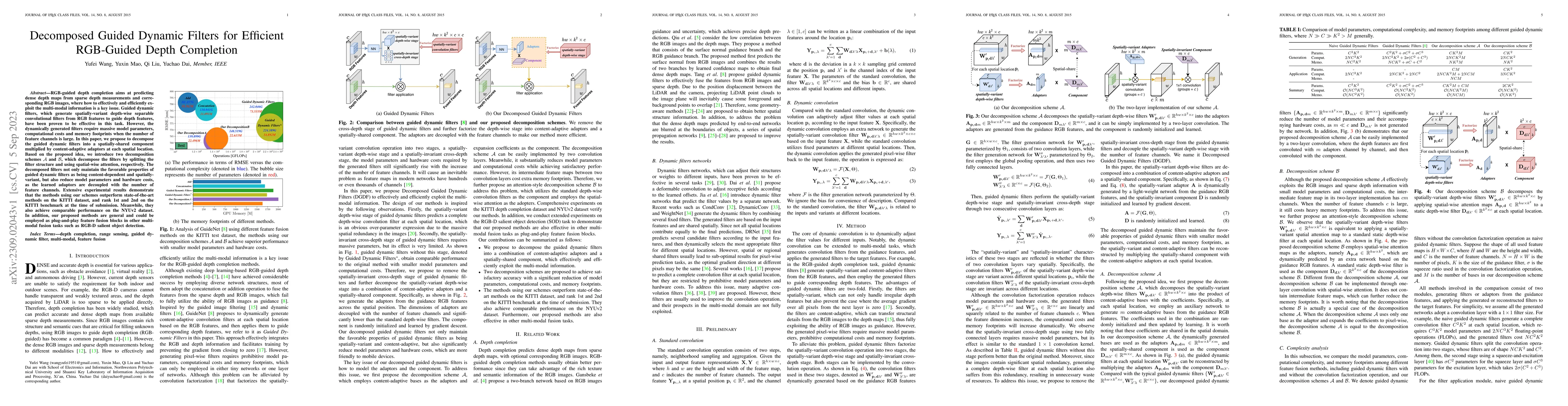 Thumbnail for Decomposed Guided Dynamic Filters for Efficient RGB-Guided Depth
  Completion