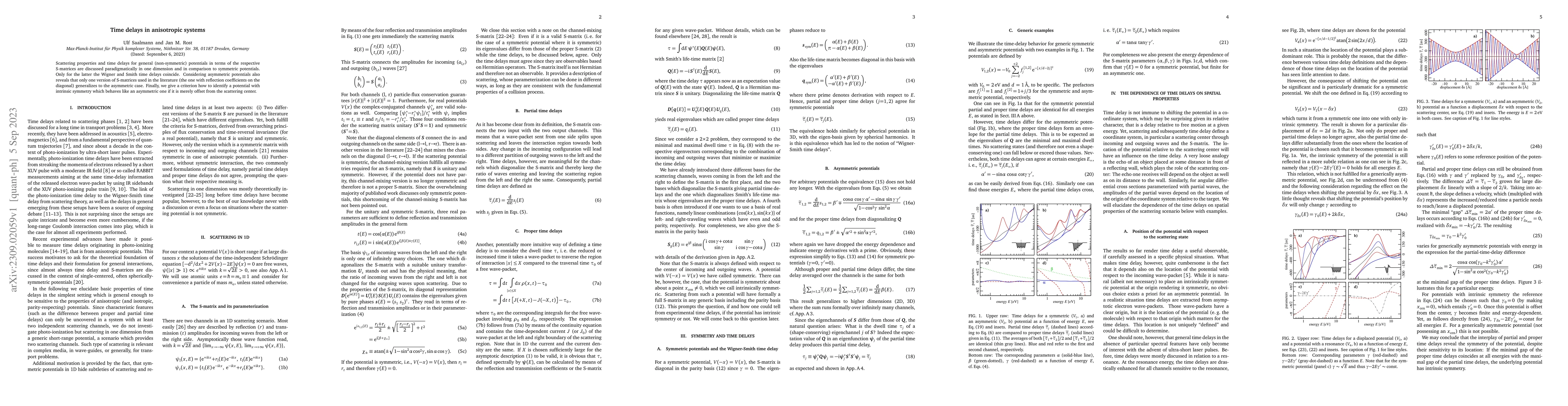 Thumbnail for Time delays in anisotropic systems