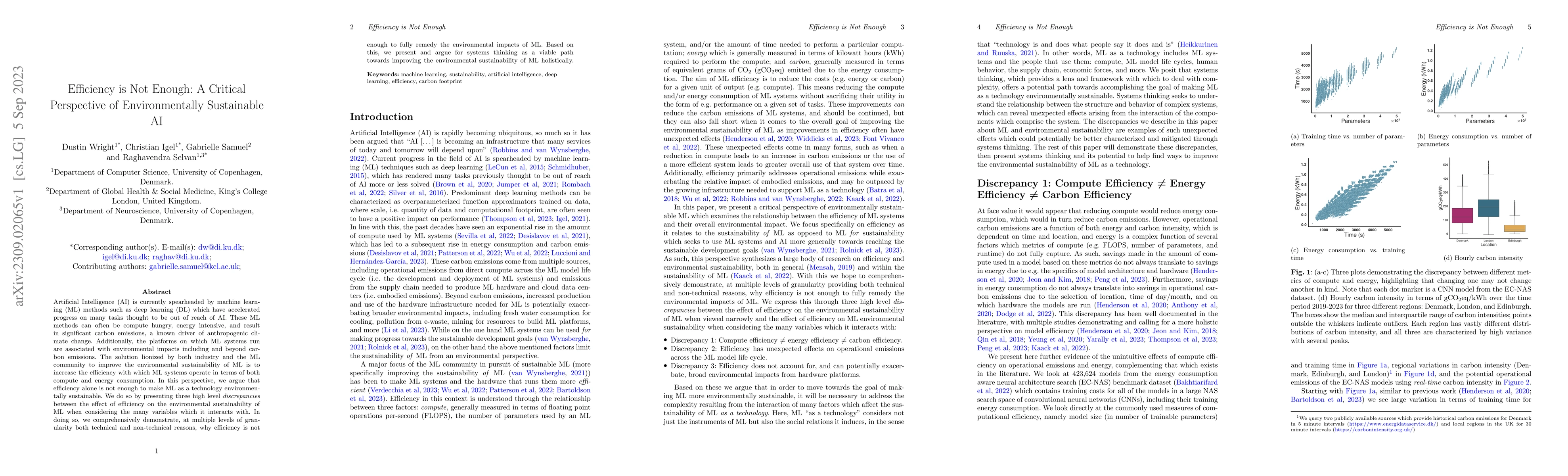 Thumbnail for Efficiency is Not Enough: A Critical Perspective of Environmentally
  Sustainable AI