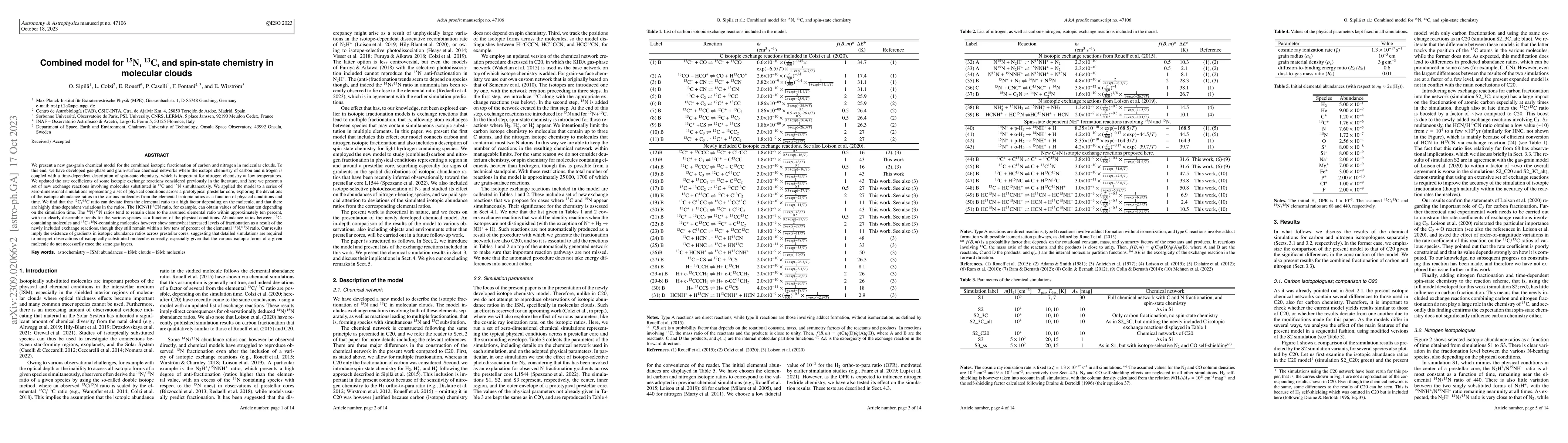 Thumbnail for Combined model for $\rm ^{15}N$, $\rm ^{13}C$, and spin-state chemistry
  in molecular clouds