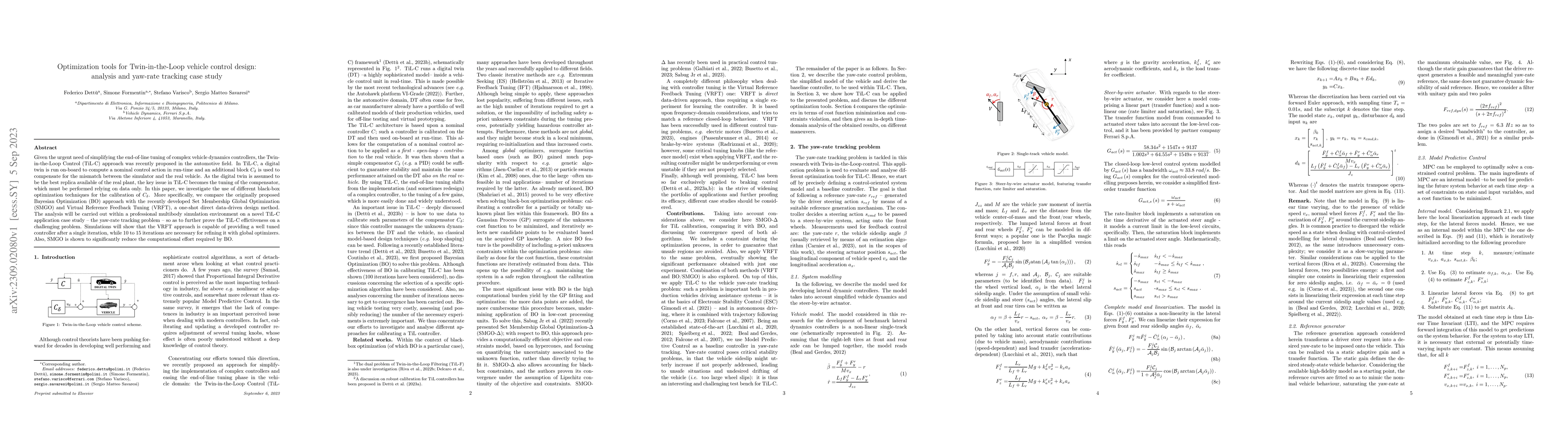 Thumbnail for Optimization tools for Twin-in-the-Loop vehicle control design: analysis
  and yaw-rate tracking case study