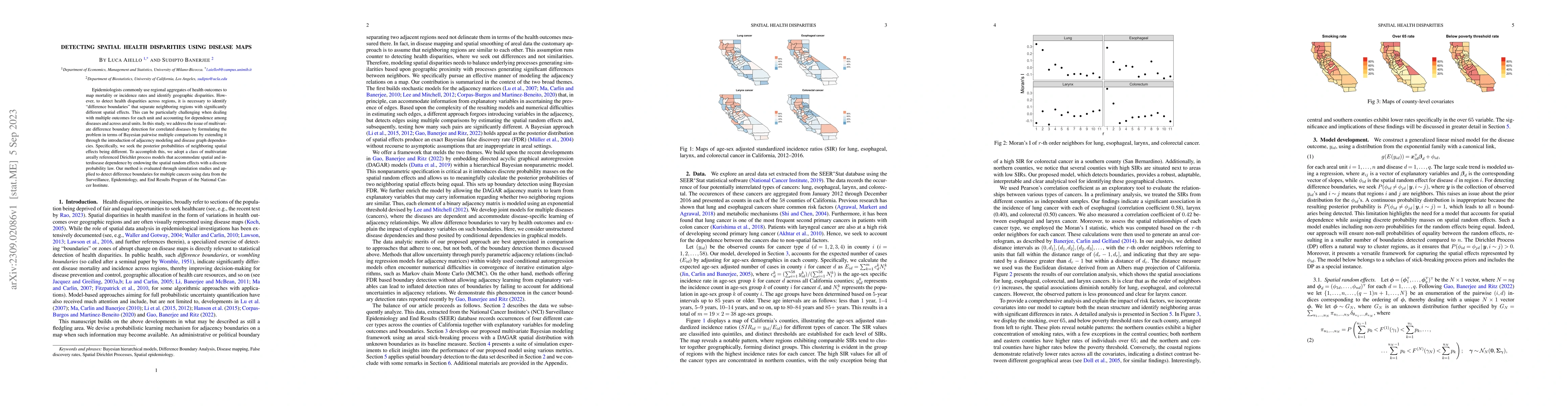 Thumbnail for Detecting Spatial Health Disparities Using Disease Maps