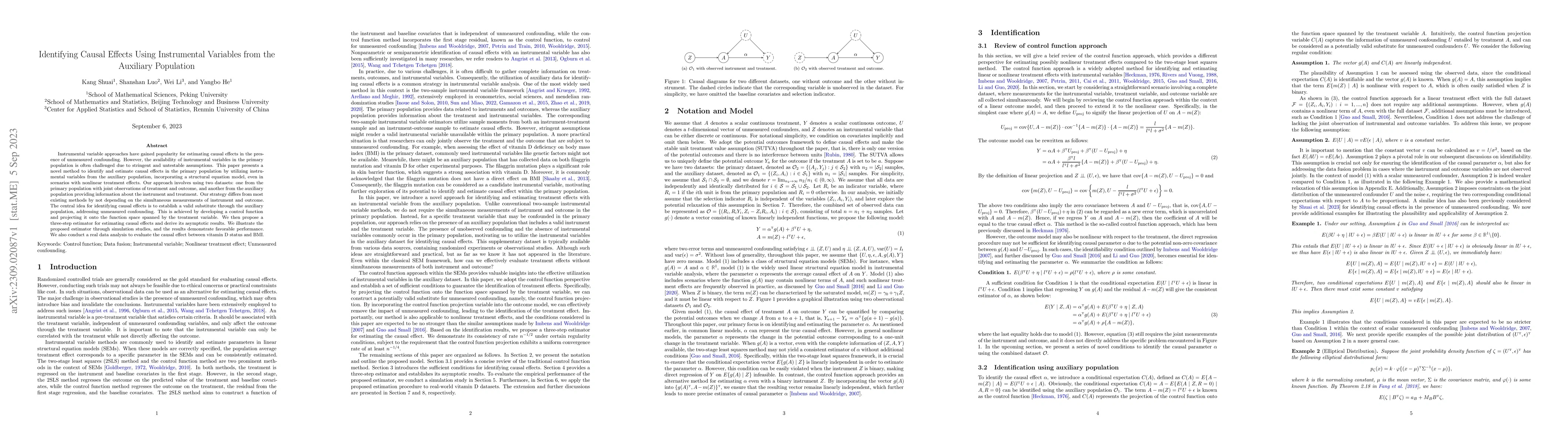 Thumbnail for Identifying Causal Effects Using Instrumental Variables from the
  Auxiliary Population