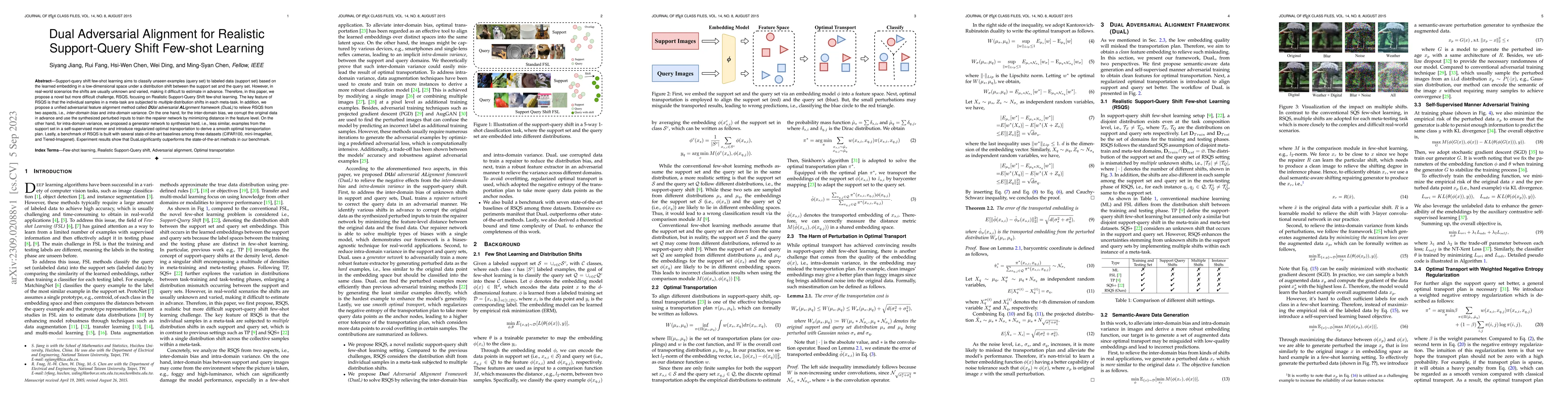 Thumbnail for Dual Adversarial Alignment for Realistic Support-Query Shift Few-shot
  Learning