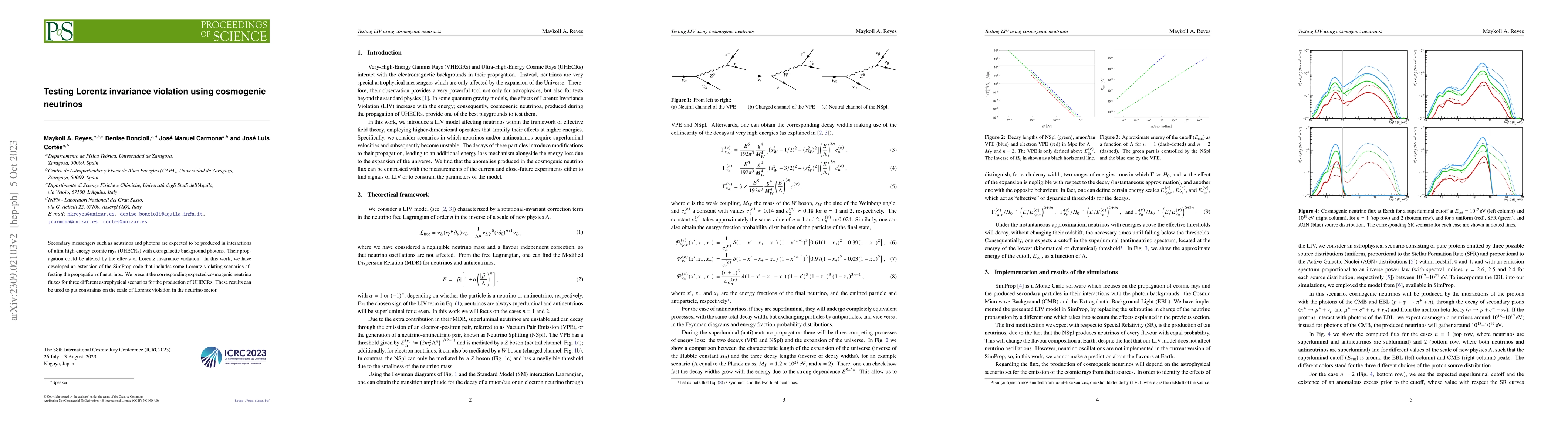 Thumbnail for Testing Lorentz invariance violation using cosmogenic neutrinos