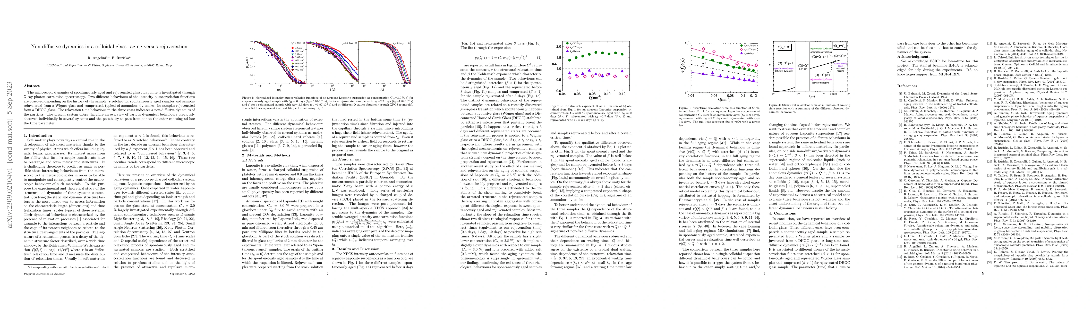 Thumbnail for Non-diffusive dynamics in a colloidal glass: aging versus rejuvenation