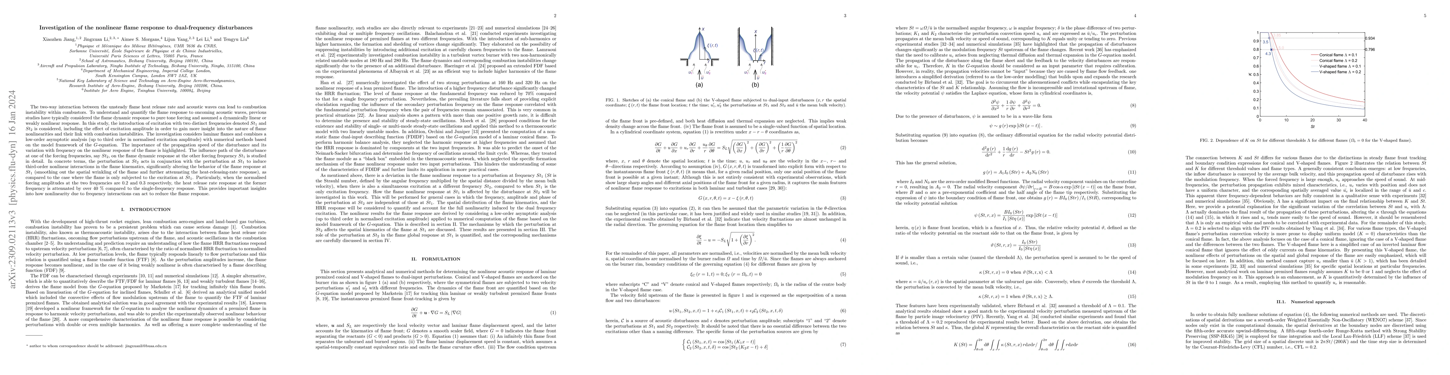 Thumbnail for Investigation of nonlinear flame response to dual-frequency disturbances