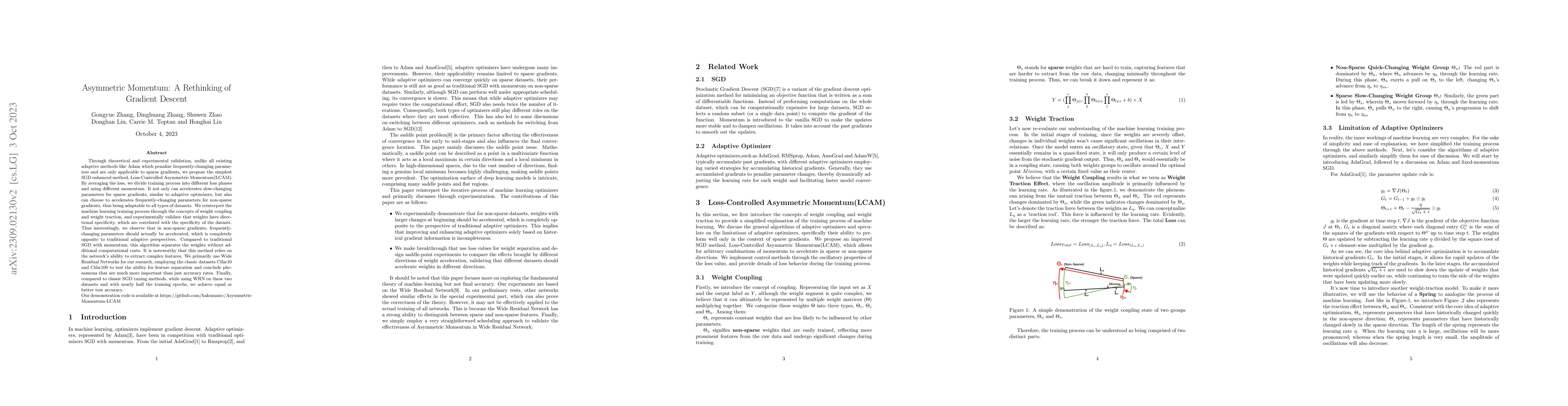 Thumbnail for Asymmetric Momentum: A Rethinking of Gradient Descent