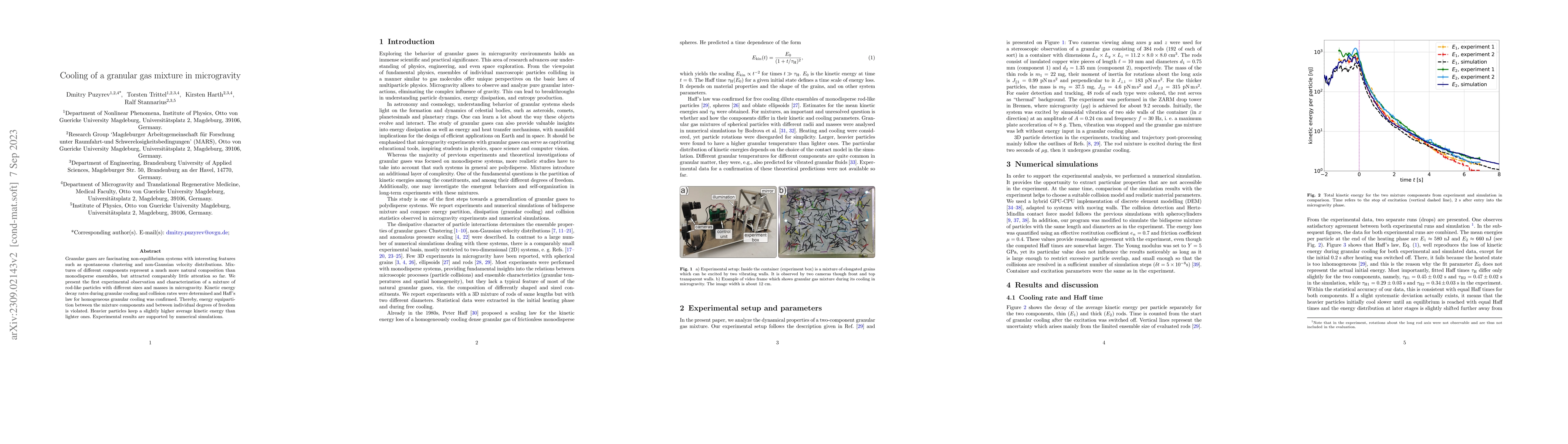 Thumbnail for Cooling of a granular gas mixture in microgravity