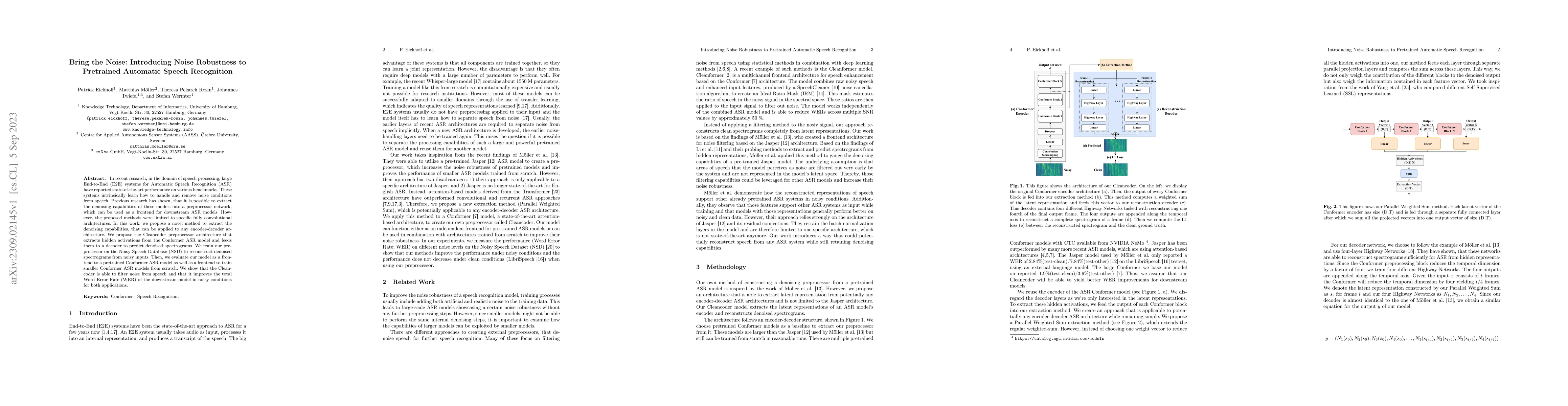 Thumbnail for Bring the Noise: Introducing Noise Robustness to Pretrained Automatic
  Speech Recognition
