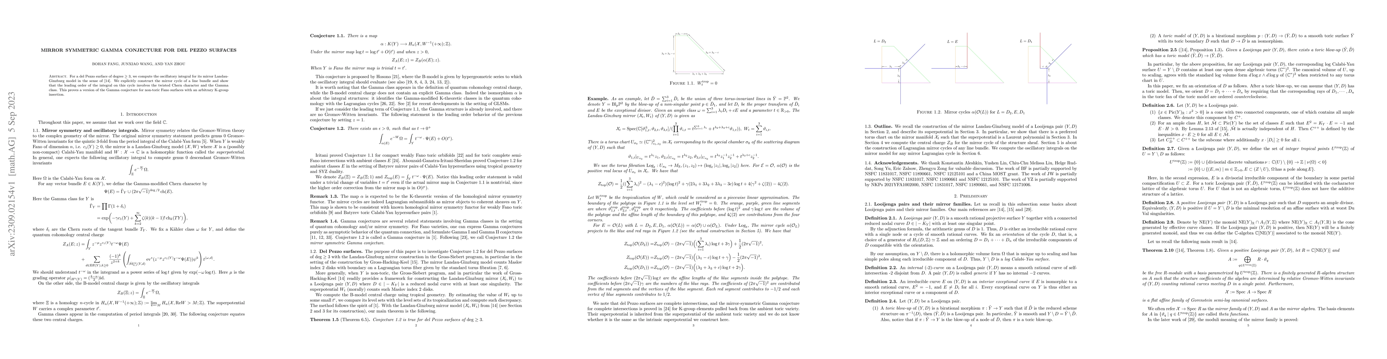 Thumbnail for Mirror symmetric Gamma conjecture for del Pezzo surfaces