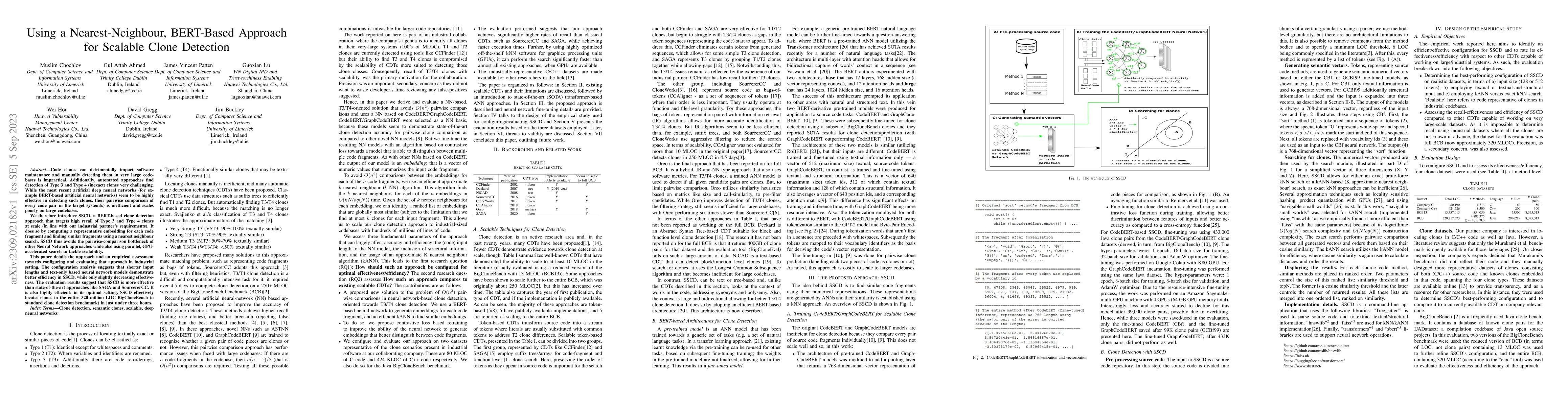 Thumbnail for Using a Nearest-Neighbour, BERT-Based Approach for Scalable Clone
  Detection