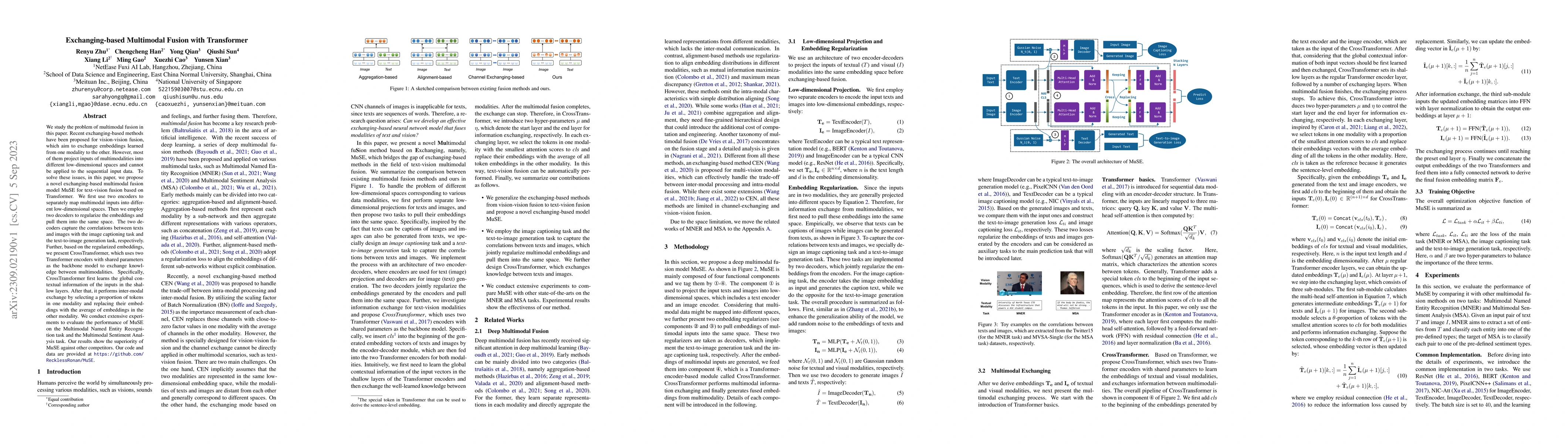 Thumbnail for Exchanging-based Multimodal Fusion with Transformer