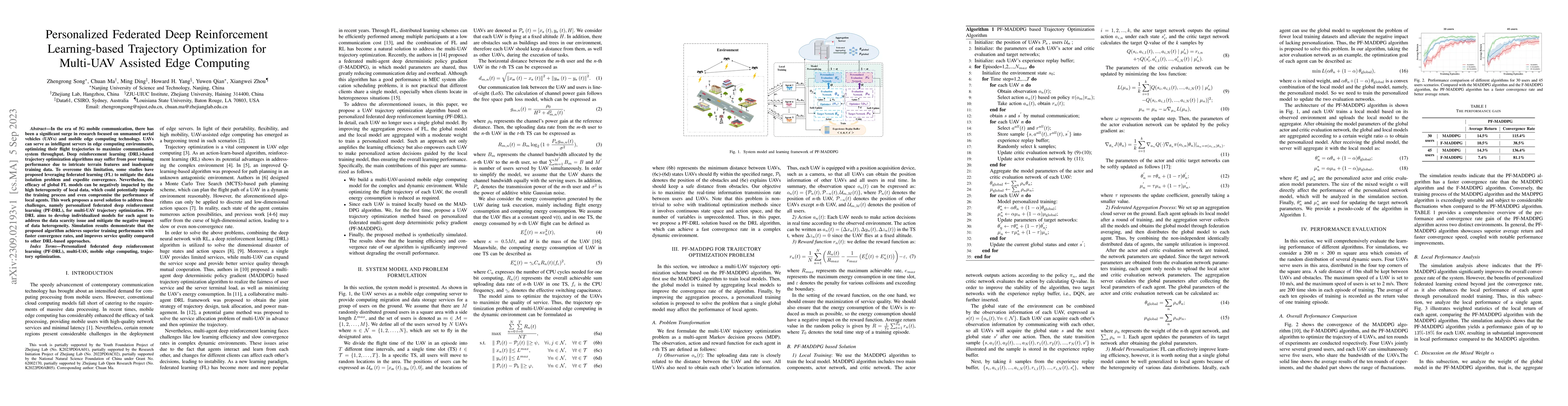 Thumbnail for Personalized Federated Deep Reinforcement Learning-based Trajectory
  Optimization for Multi-UAV Assisted Edge Computing
