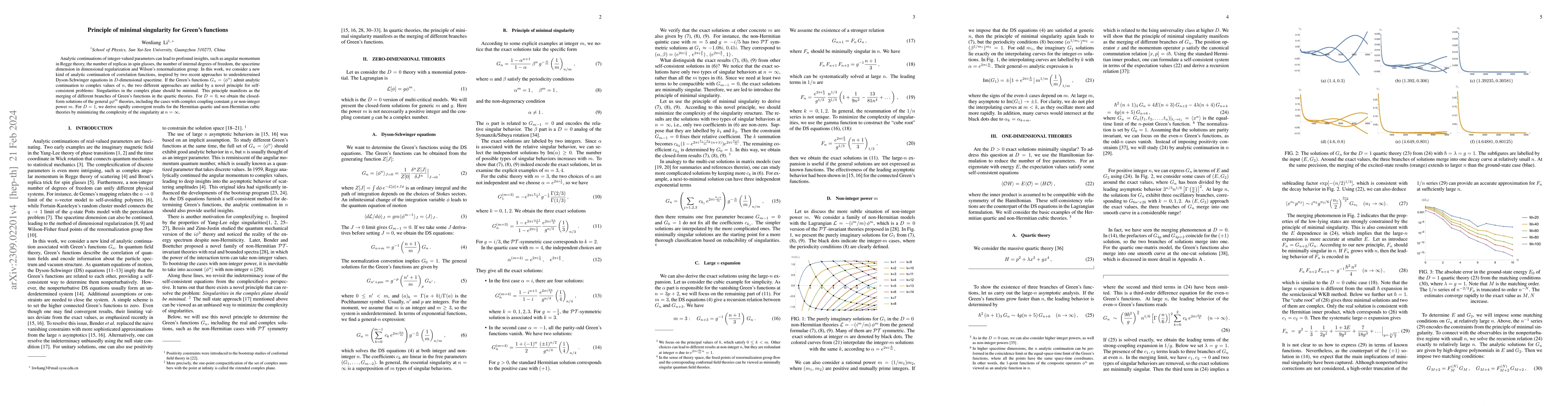 Thumbnail for Principle of minimal singularity for Green's functions
