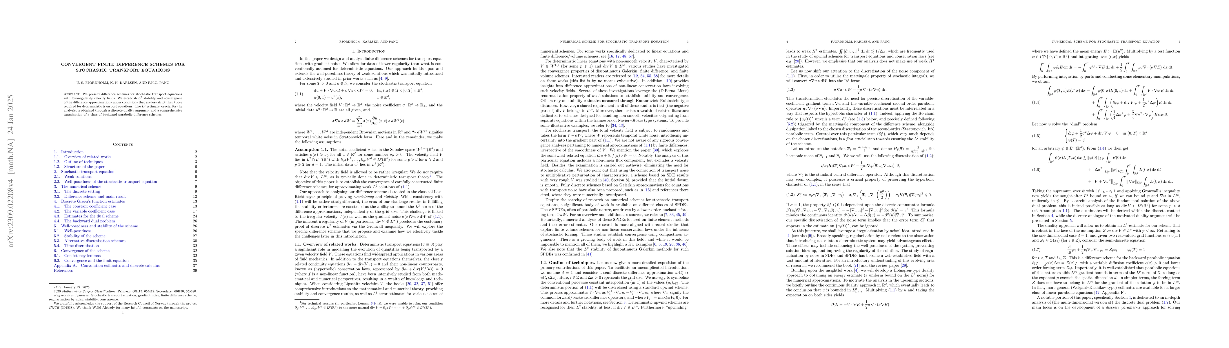 Thumbnail for Convergent finite difference schemes for stochastic transport equations
