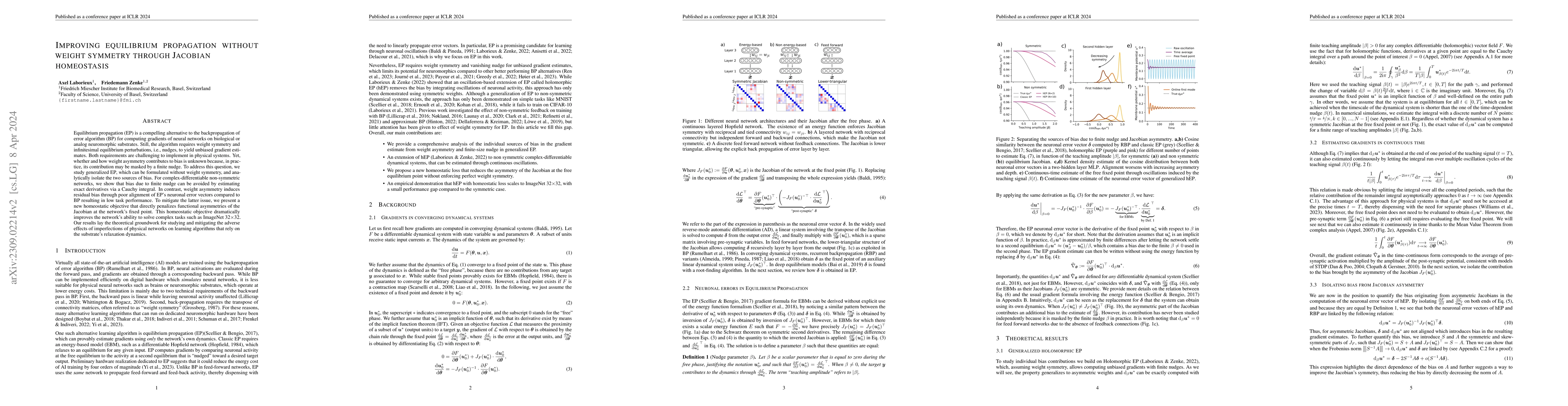 Thumbnail for Improving equilibrium propagation without weight symmetry through
  Jacobian homeostasis