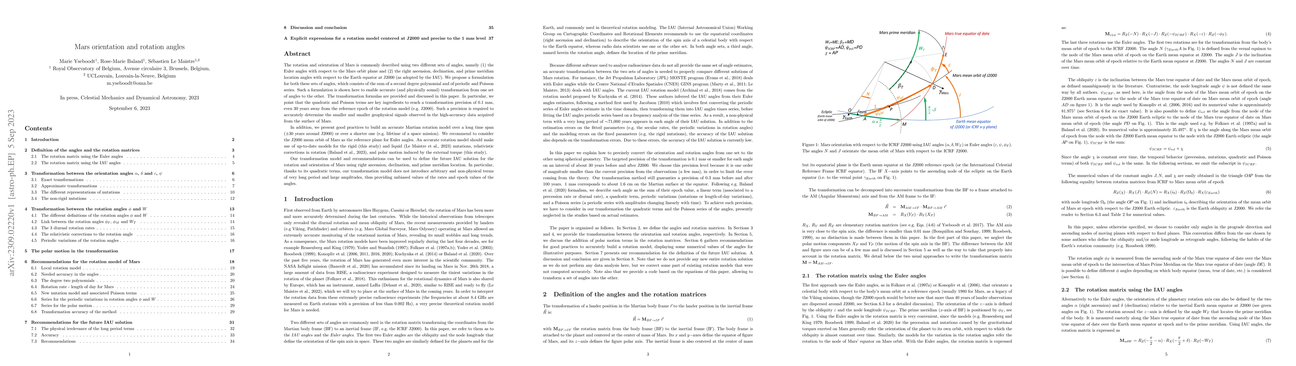 Thumbnail for Mars orientation and rotation angles