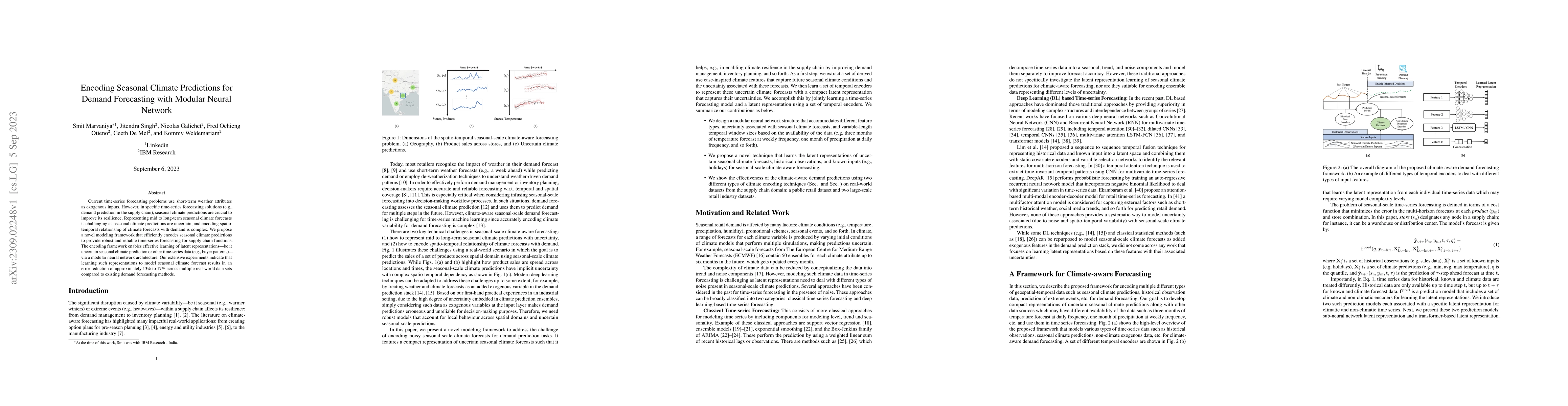 Thumbnail for Encoding Seasonal Climate Predictions for Demand Forecasting with
  Modular Neural Network