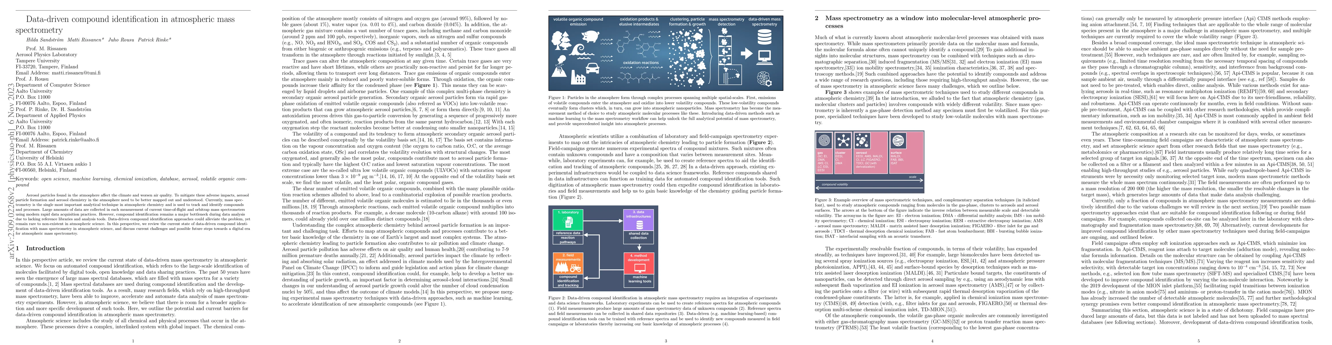 Thumbnail for Towards data-driven mass spectrometry in atmospheric science