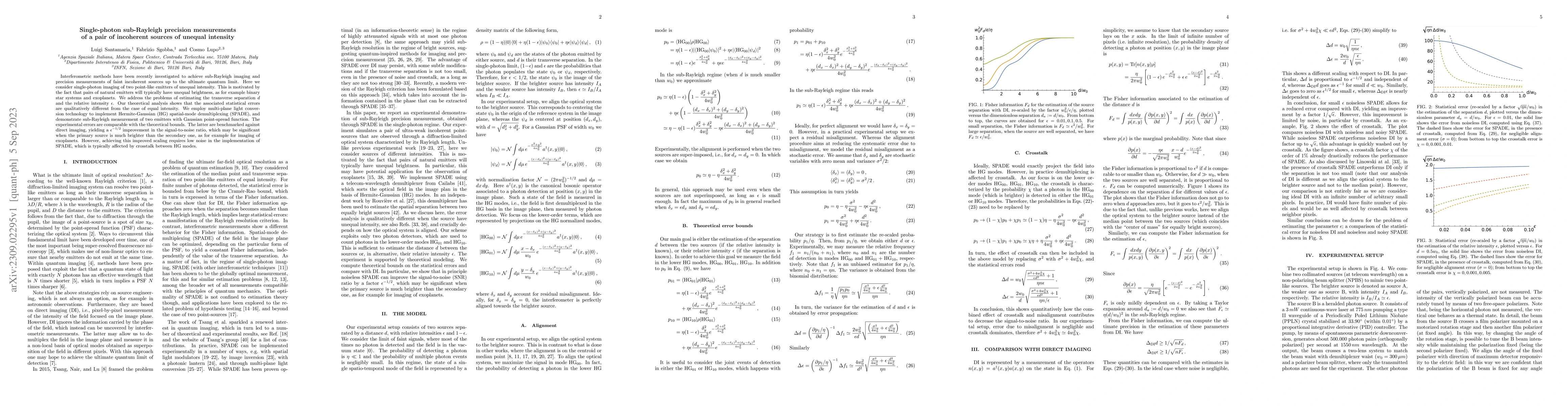 Thumbnail for Single-photon sub-Rayleigh precision measurements of a pair of
  incoherent sources of unequal intensity