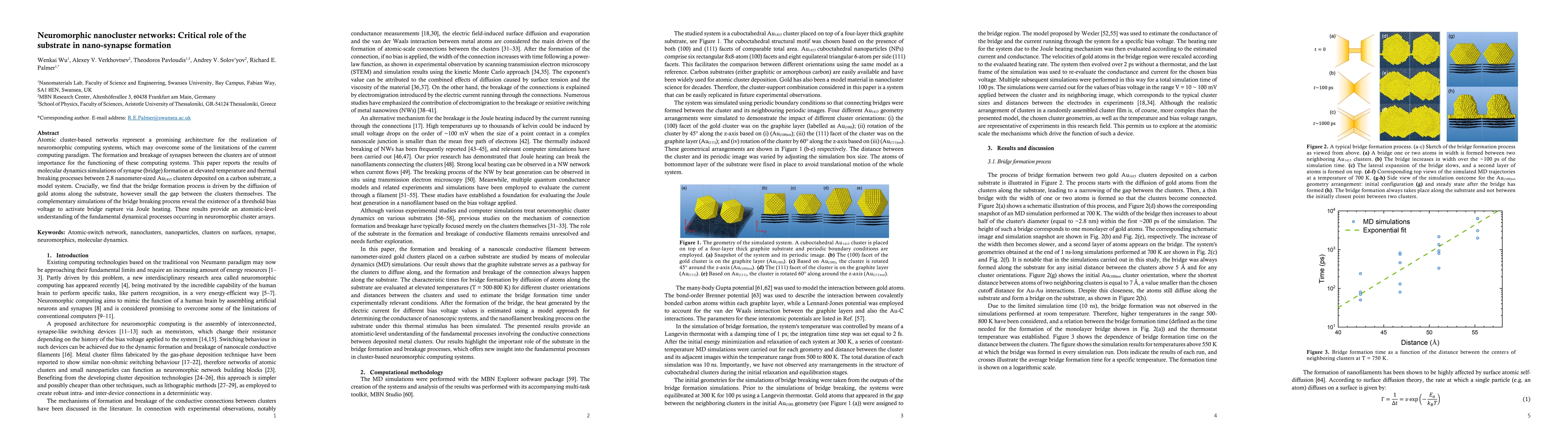 Thumbnail for Neuromorphic nanocluster networks: Critical role of the substrate in
  nano-link formation