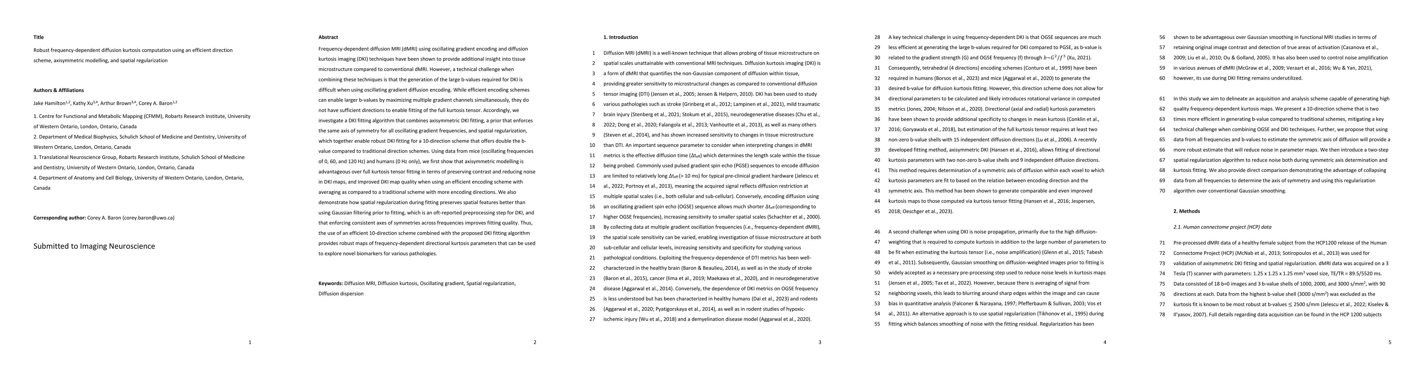 Thumbnail for Robust frequency-dependent diffusion kurtosis computation using an
  efficient direction scheme, axisymmetric modelling, and spatial
  regularization