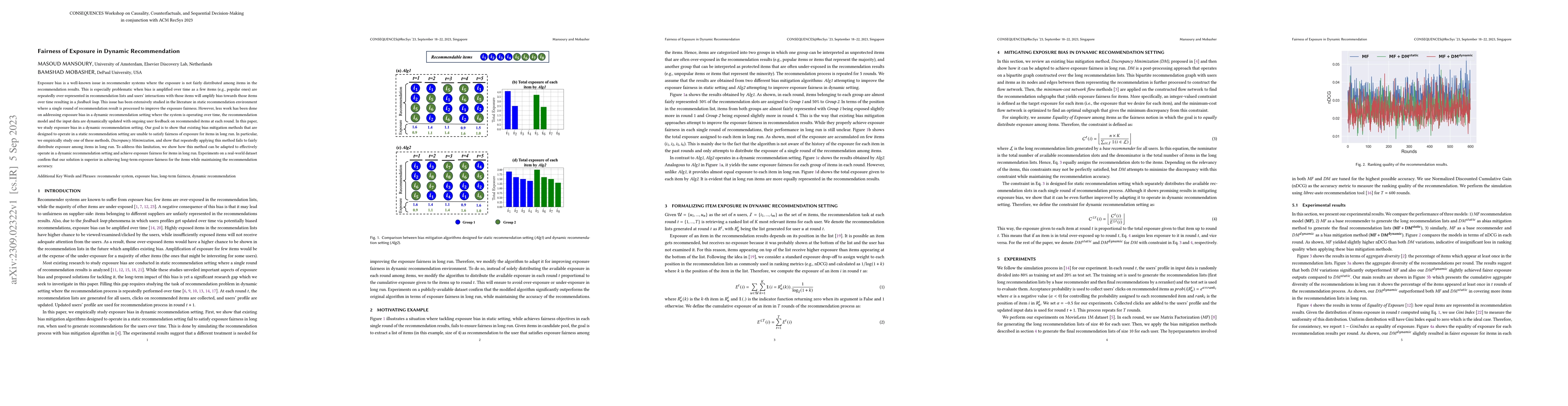Thumbnail for Fairness of Exposure in Dynamic Recommendation