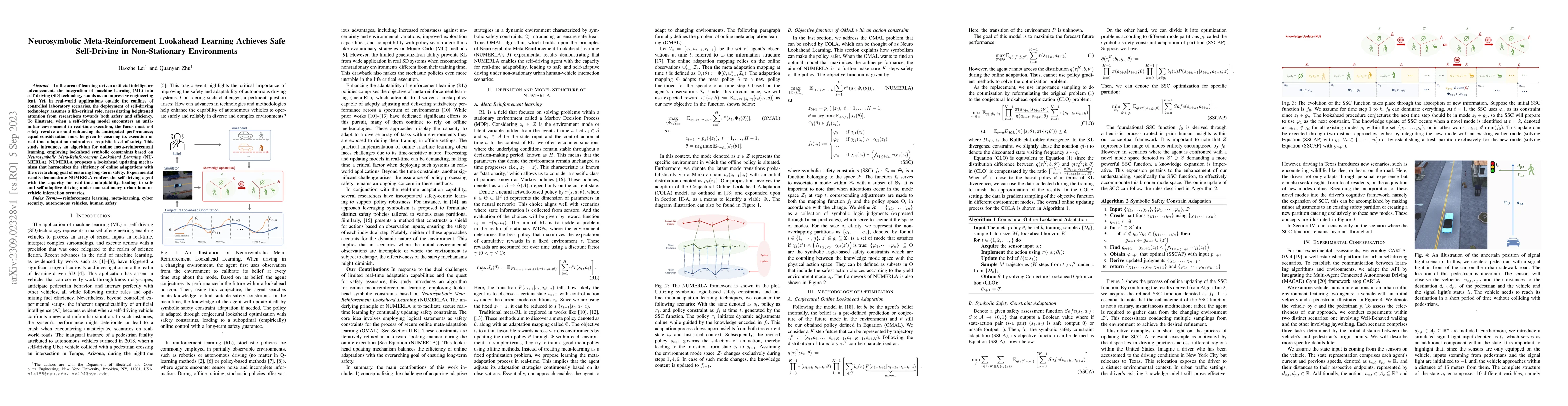 Thumbnail for Neurosymbolic Meta-Reinforcement Lookahead Learning Achieves Safe
  Self-Driving in Non-Stationary Environments
