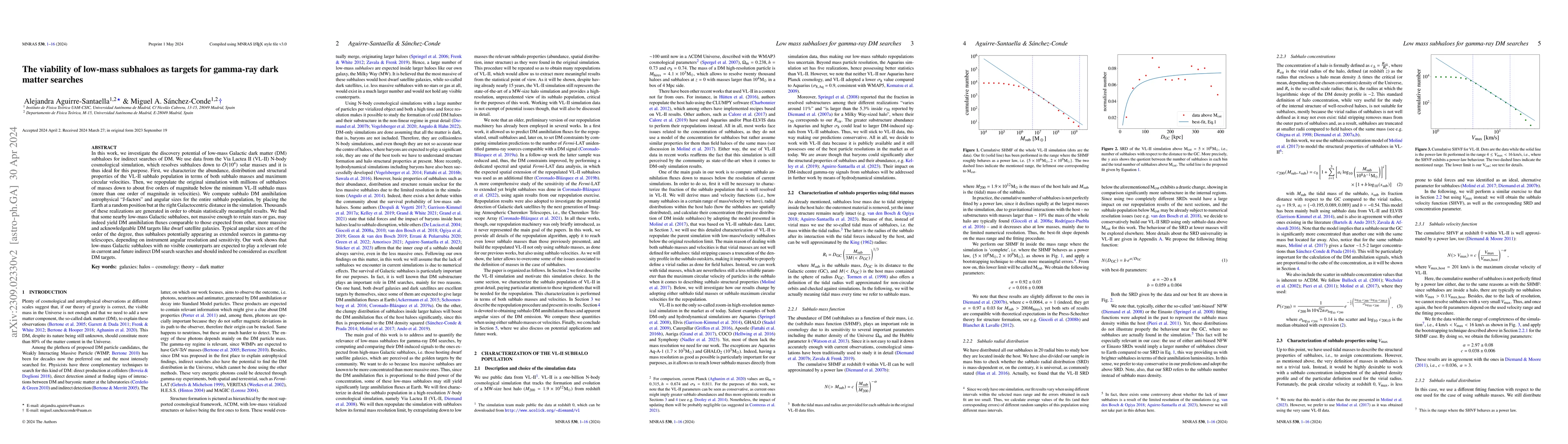 Thumbnail for The viability of low-mass subhaloes as targets for gamma-ray dark matter
  searches