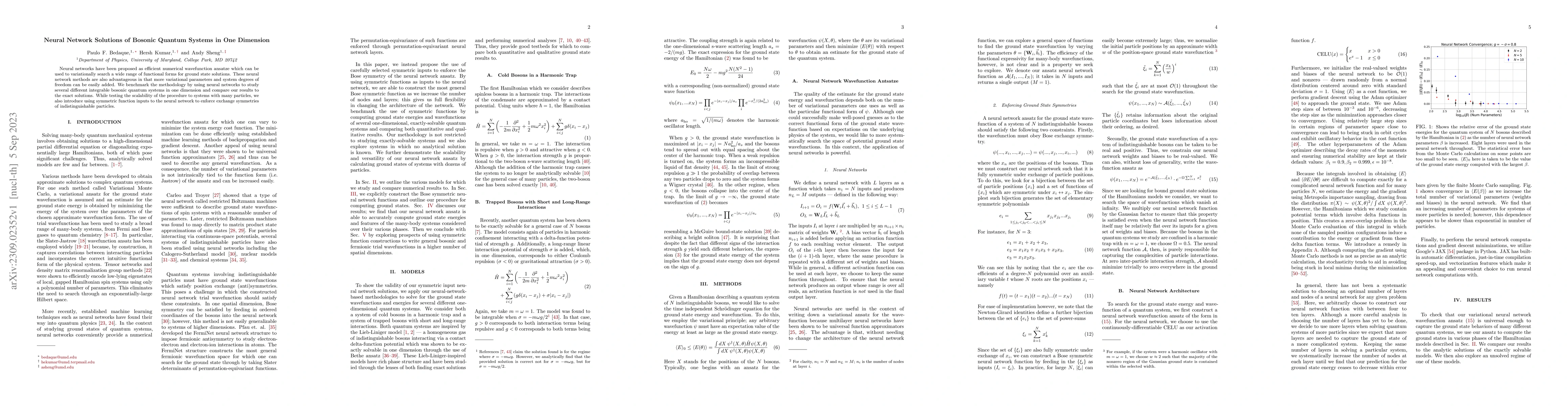 Thumbnail for Neural Network Solutions of Bosonic Quantum Systems in One Dimension