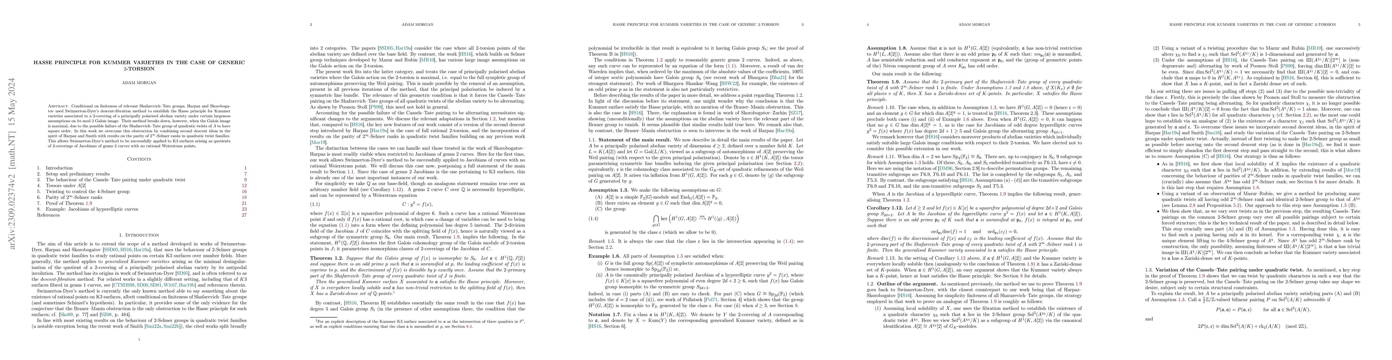 Thumbnail for Hasse principle for Kummer varieties in the case of generic 2-torsion