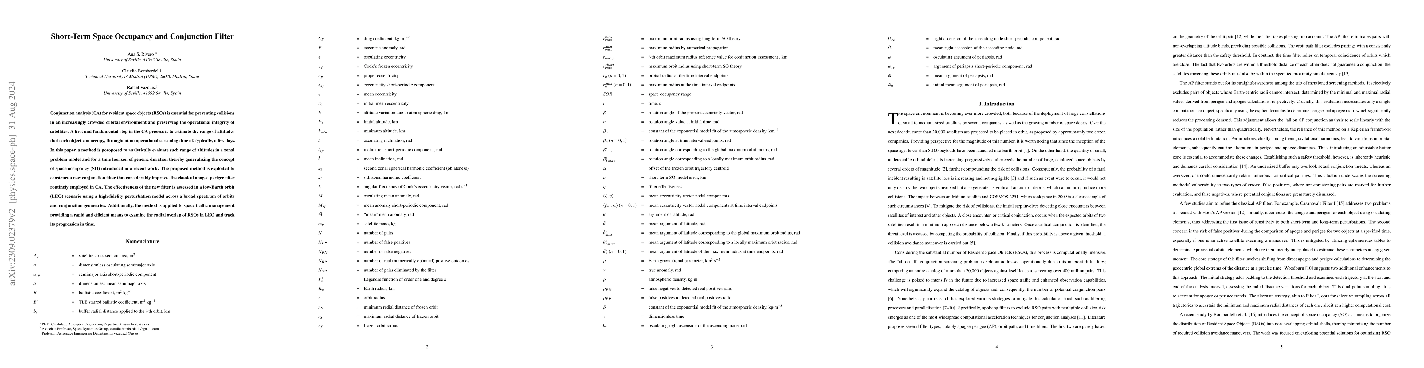 Thumbnail for Short-Term Space Occupancy and Conjunction Filter