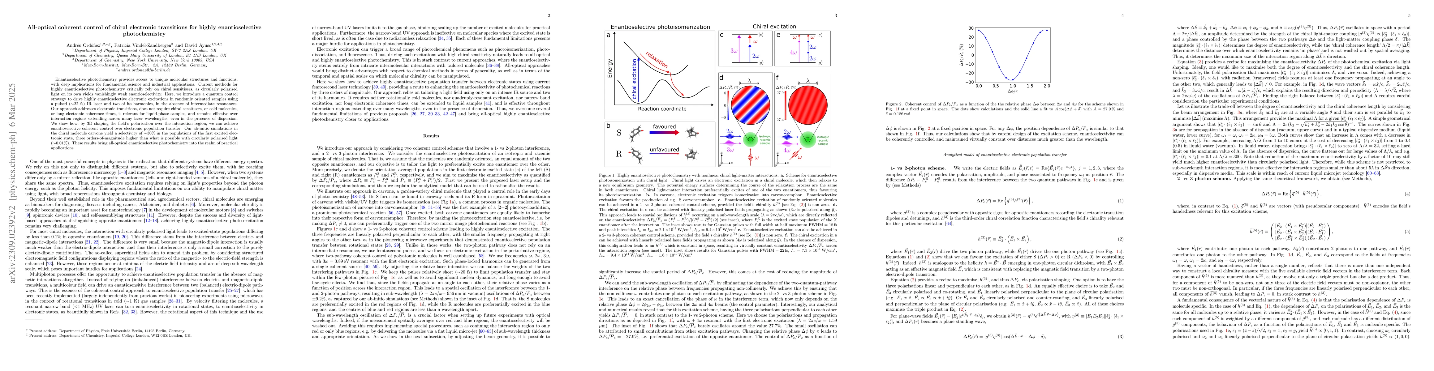 Thumbnail for Chiral coherent control of electronic population transfer: towards
  all-optical and highly enantioselective photochemistry
