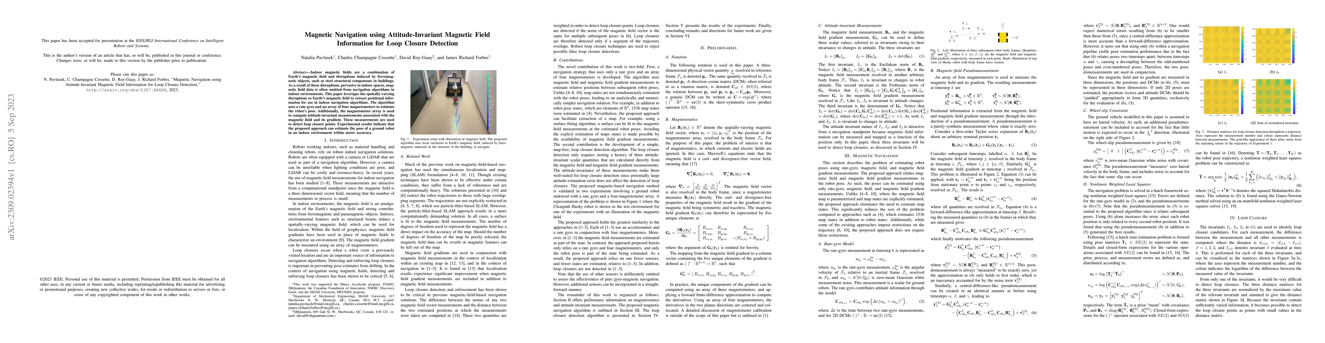 Thumbnail for Magnetic Navigation using Attitude-Invariant Magnetic Field Information
  for Loop Closure Detection